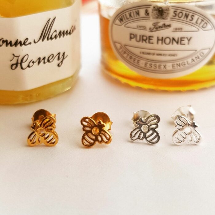 Tiny Bee Studs in Sterling Silver - Image 2