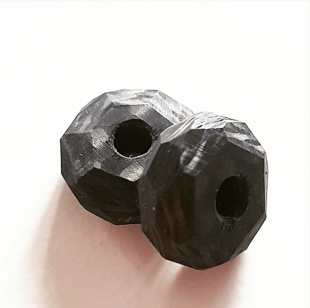 Small Faceted Carbon Fibre Bead Pandora style