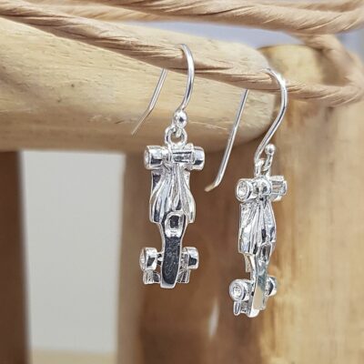 Sterling Silver Race Car Drop Earrings - Pre Order Mid October