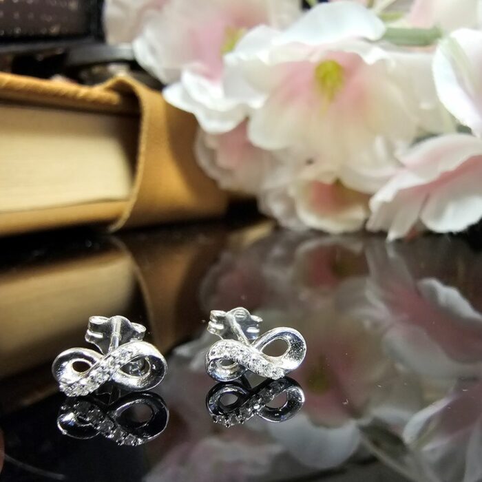 Sparkly Infinity Sterling Silver Studs