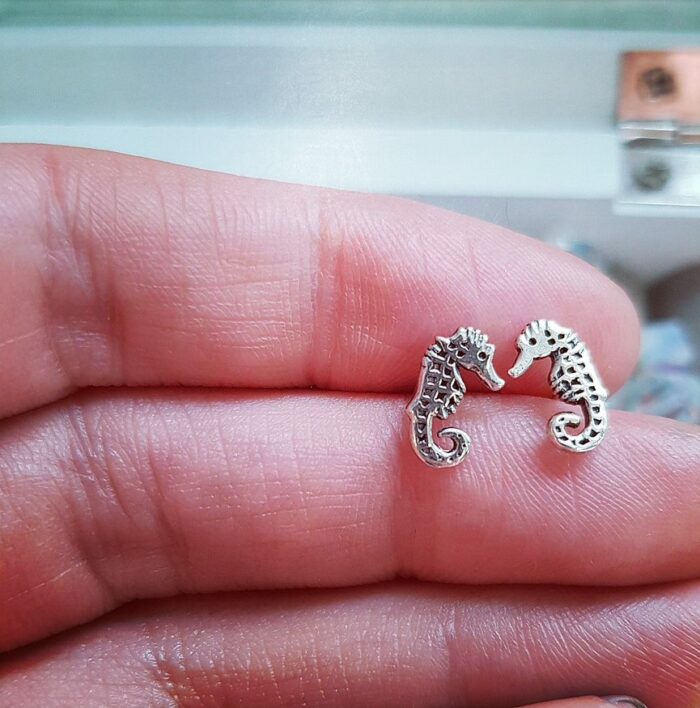 Little Seahorse Sterling Silver Studs - Image 3