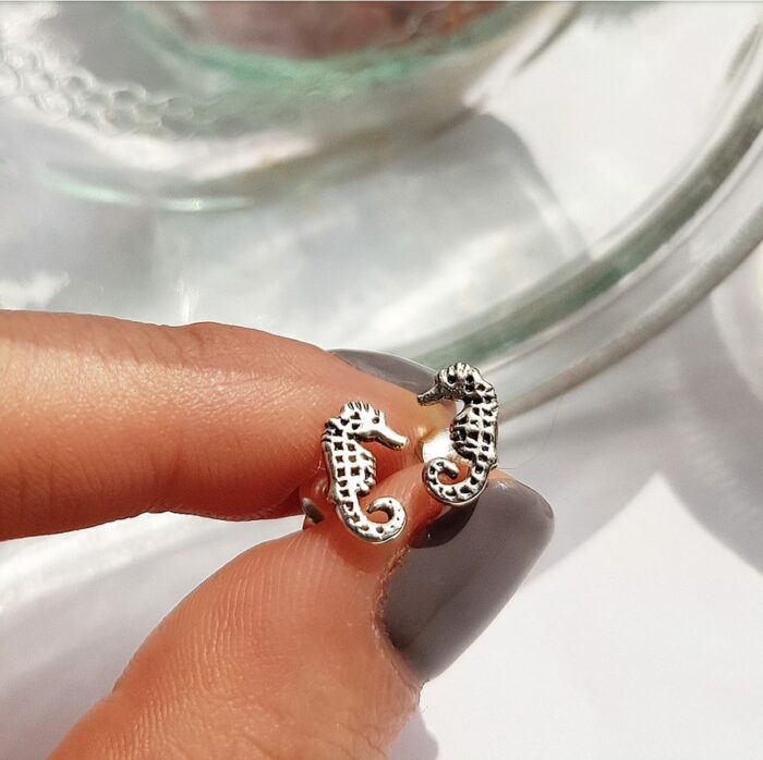 Little Seahorse Sterling Silver Studs - Image 4
