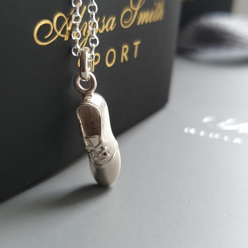 Miniature Football Boot Necklace in Sterling Silver