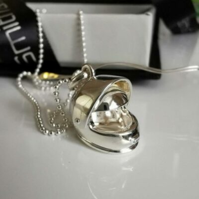 Moving Helmet Necklace in Sterling Silver