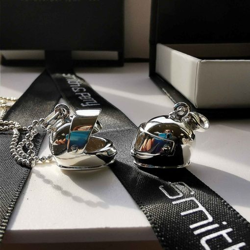 Moving Helmet Charm in Sterling Silver - Image 5