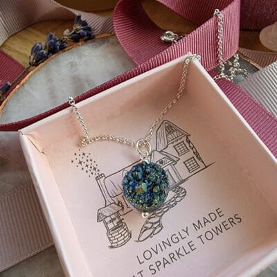 Sparkling Blue Druzy Quartz Necklace