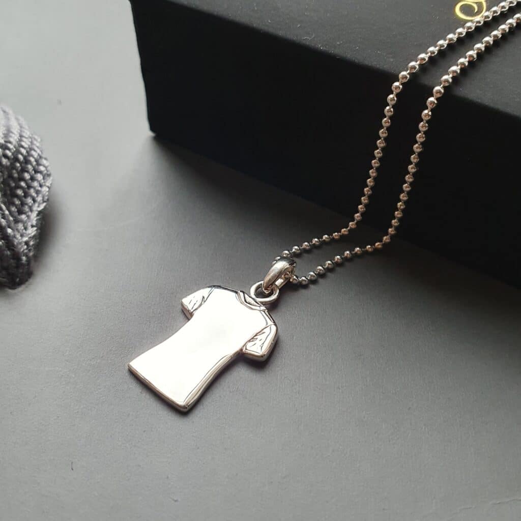 Football Shirt Necklace in Sterling Silver