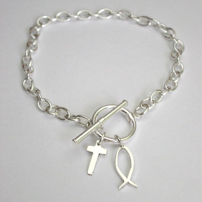 Bespoke Cross Silver Bracelet