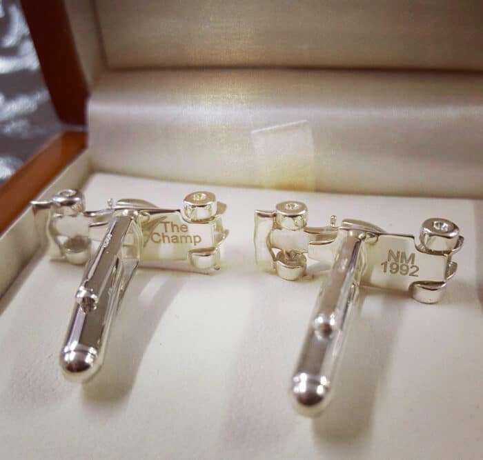 Bespoke Race Car Cufflinks with Number Engraved, Created for Nigel Mansell - Image 4