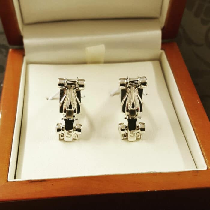 Bespoke Race Car Cufflinks with Number Engraved, Created for Nigel Mansell - Image 3