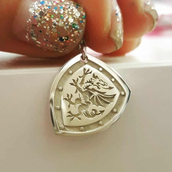 Bespoke Sterling Silver Welsh Emblem Inspired Charm