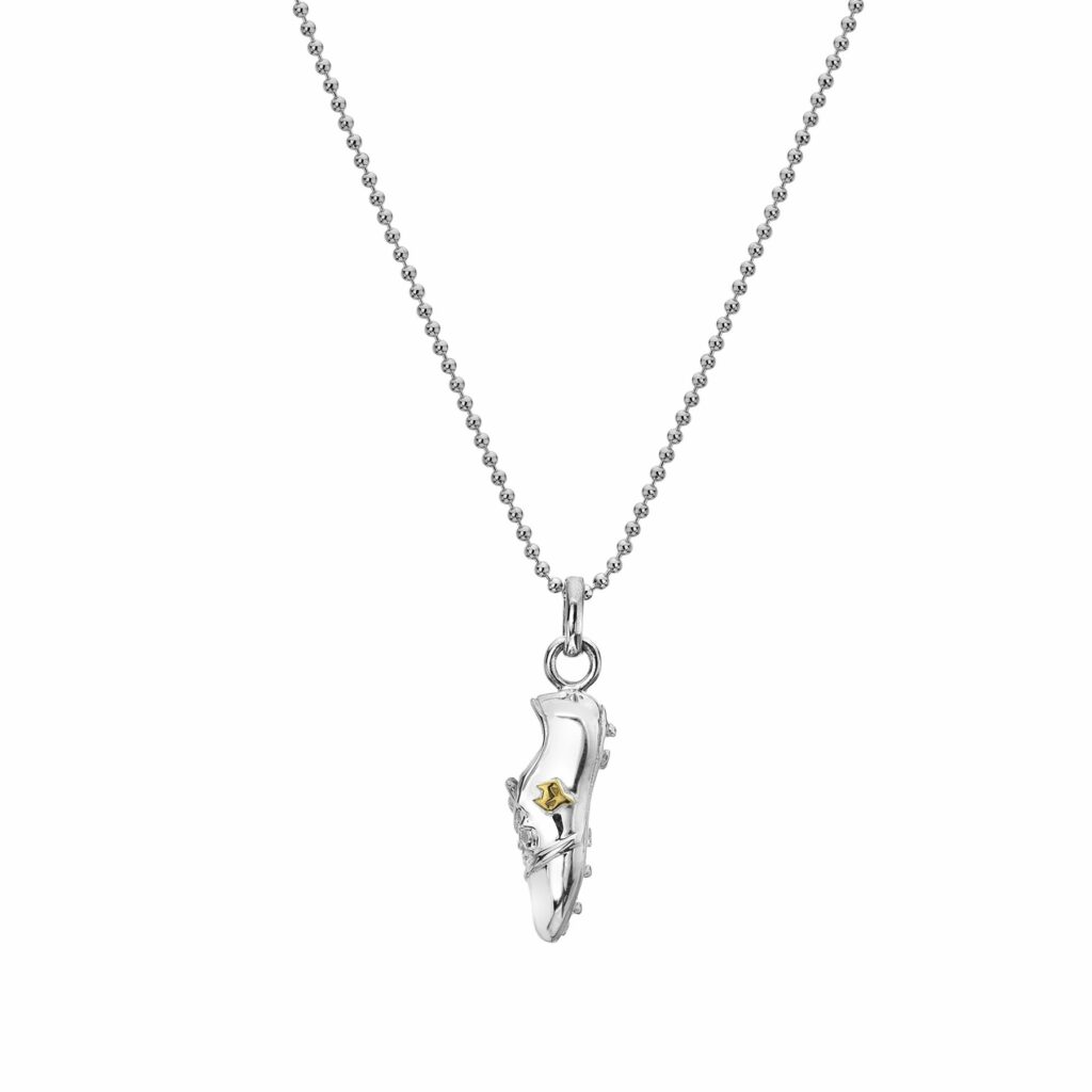 Women’s Wolves FC Official Football Boot Necklace in Sterling Silver