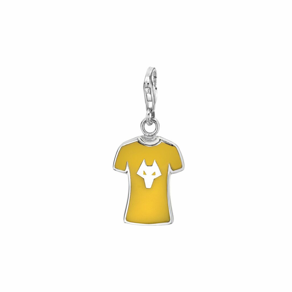 Wolves FC Official Logo Shirt Charm in Sterling Silver