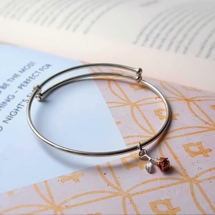 Eternal Rose Bangle in Sterling Silver