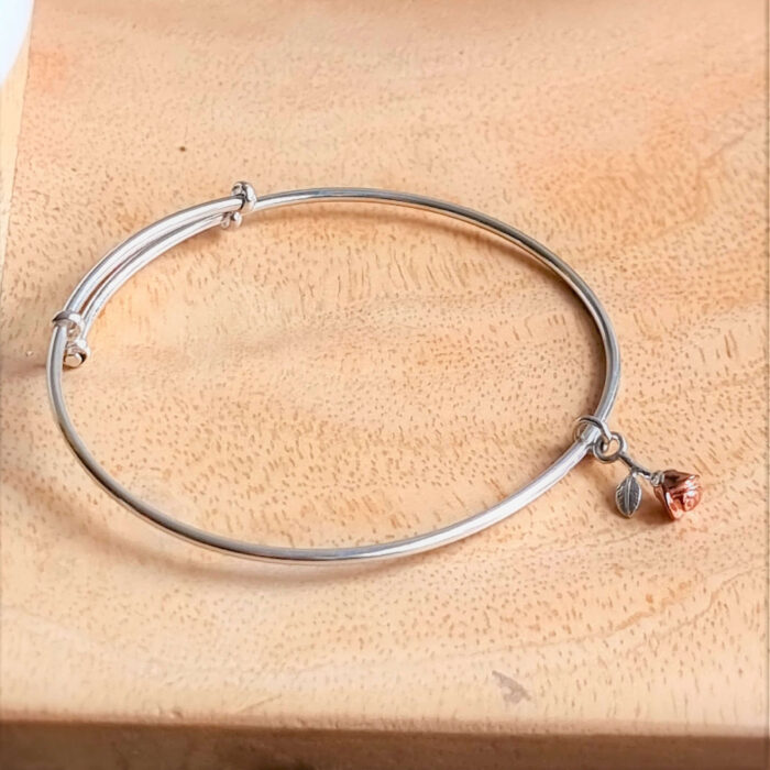 Eternal Rose Bangle in Sterling Silver - Image 3