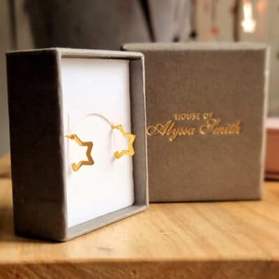 Golden Star Half Huggie Hoops