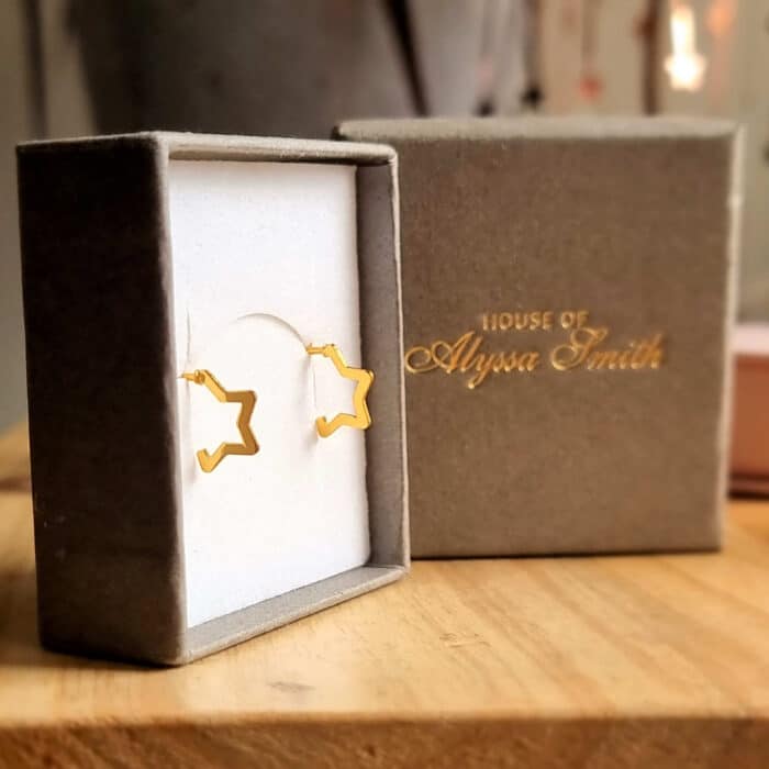 Golden Star Half Huggie Hoops