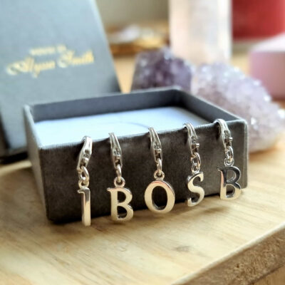 Birthstone & Italic Initial Charm Bracelet