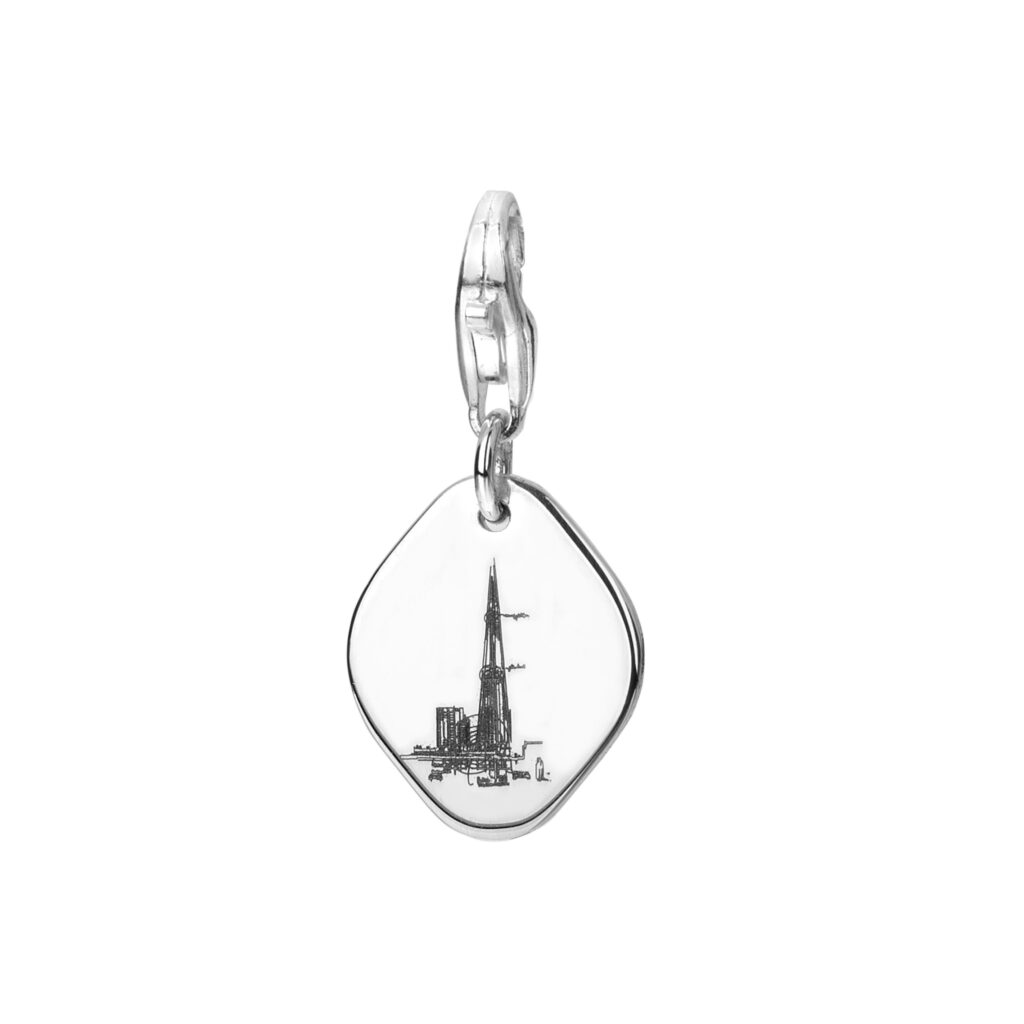 ‘Renzo Piano’ Shard Tag Charm in Sterling Silver - House of Alyssa Smith