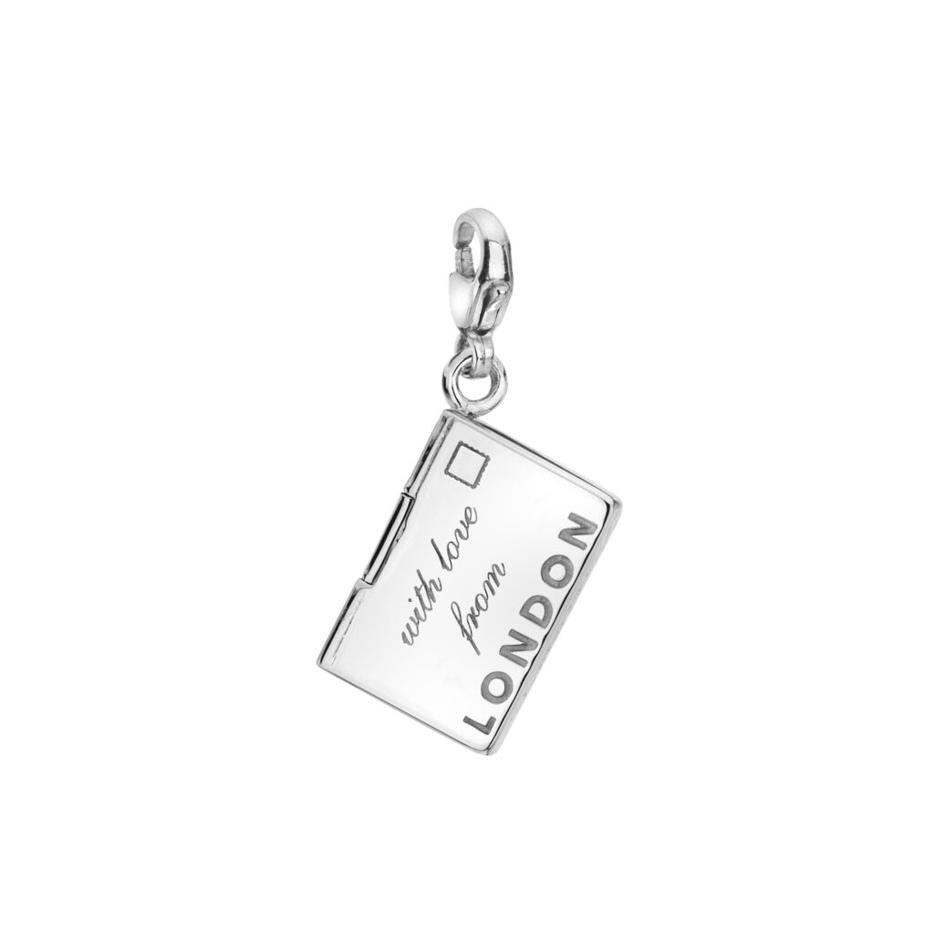 ‘With Love from London’ Opening Envelope Charm in Sterling Silver