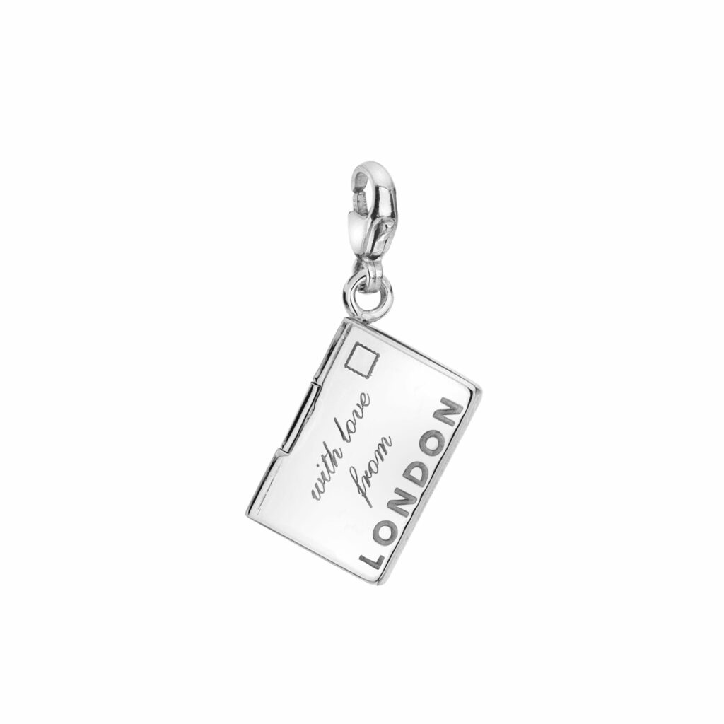 ‘With Love from London’ Opening Envelope Charm in Sterling Silver - House of Alyssa Smith