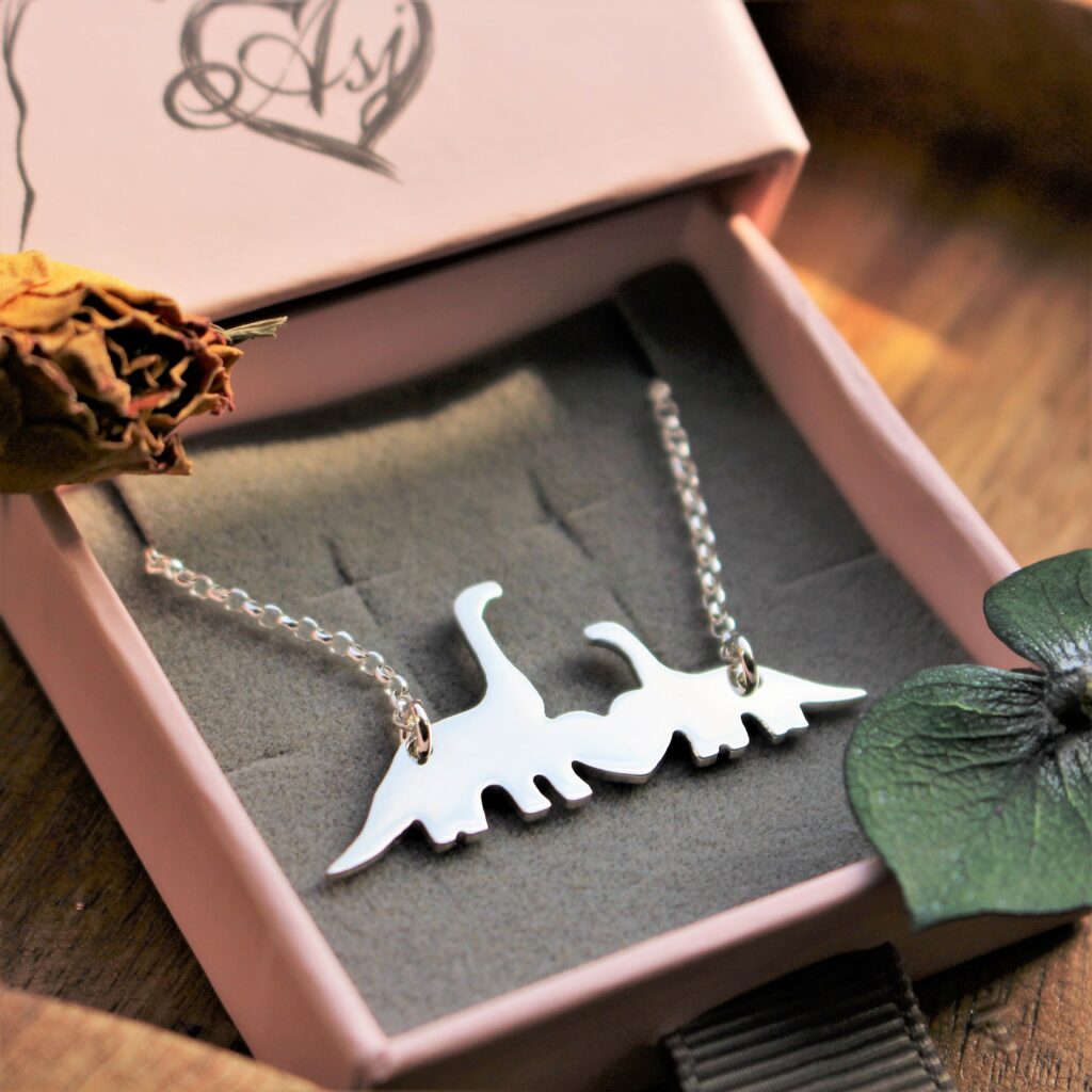 Mummy and Baby Dinosaur Necklace - Sample Second
