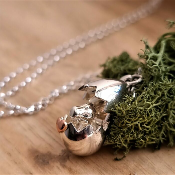 Hatching Rexy the Dinosaur Egg Necklace 