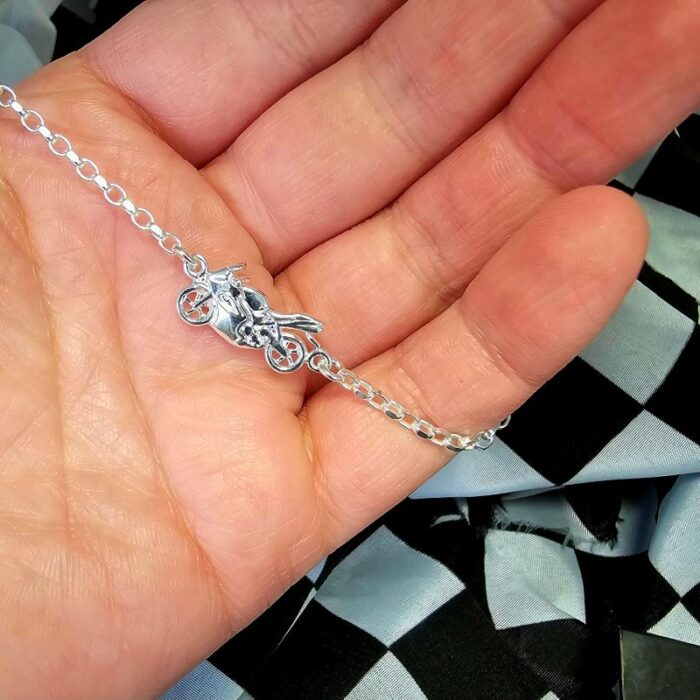 Motorbike Anklet in Sterling Silver - Pre Order for Start of May Delivery - Image 4