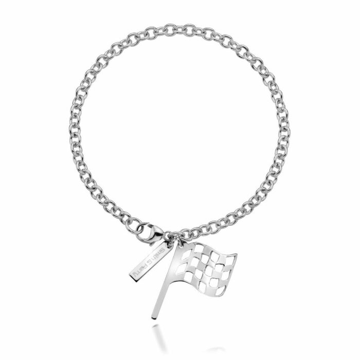 Sterling Silver Flag Charm Bracelet