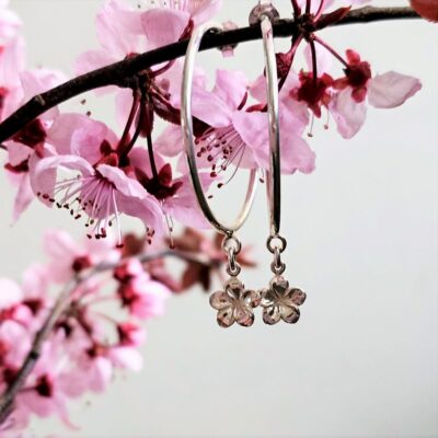 Hand Painted Cherry Blossom on Aluminium Earrings (Double Sided) – Ameli -  Aimée Taylor Jewelry