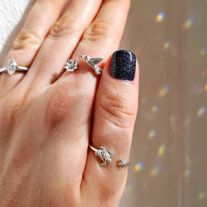 Beautiful Turtle Open Ring in Sterling Silver - Image 2