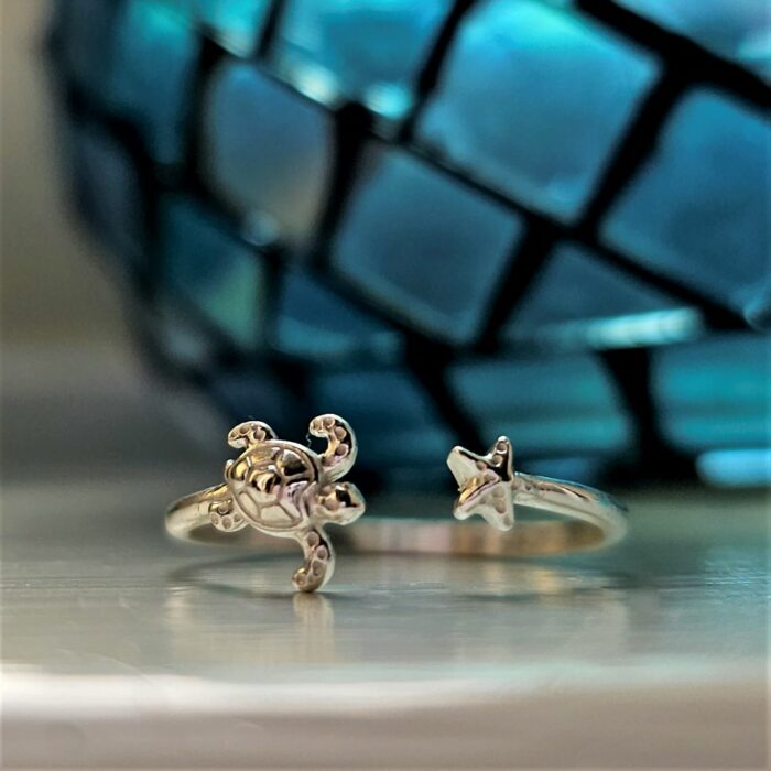 Beautiful Turtle Open Ring in Sterling Silver - Image 3
