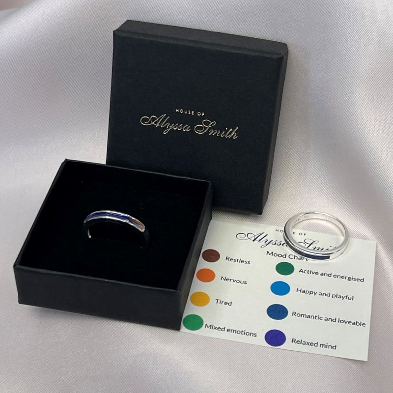 Sterling silver clearance mood ring band