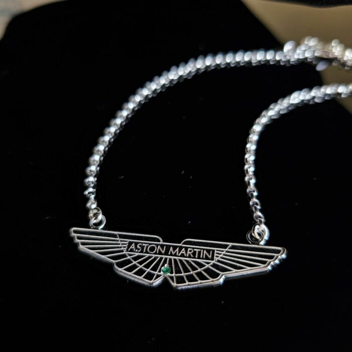 Sterling Silver Aston Martin Logo Necklace