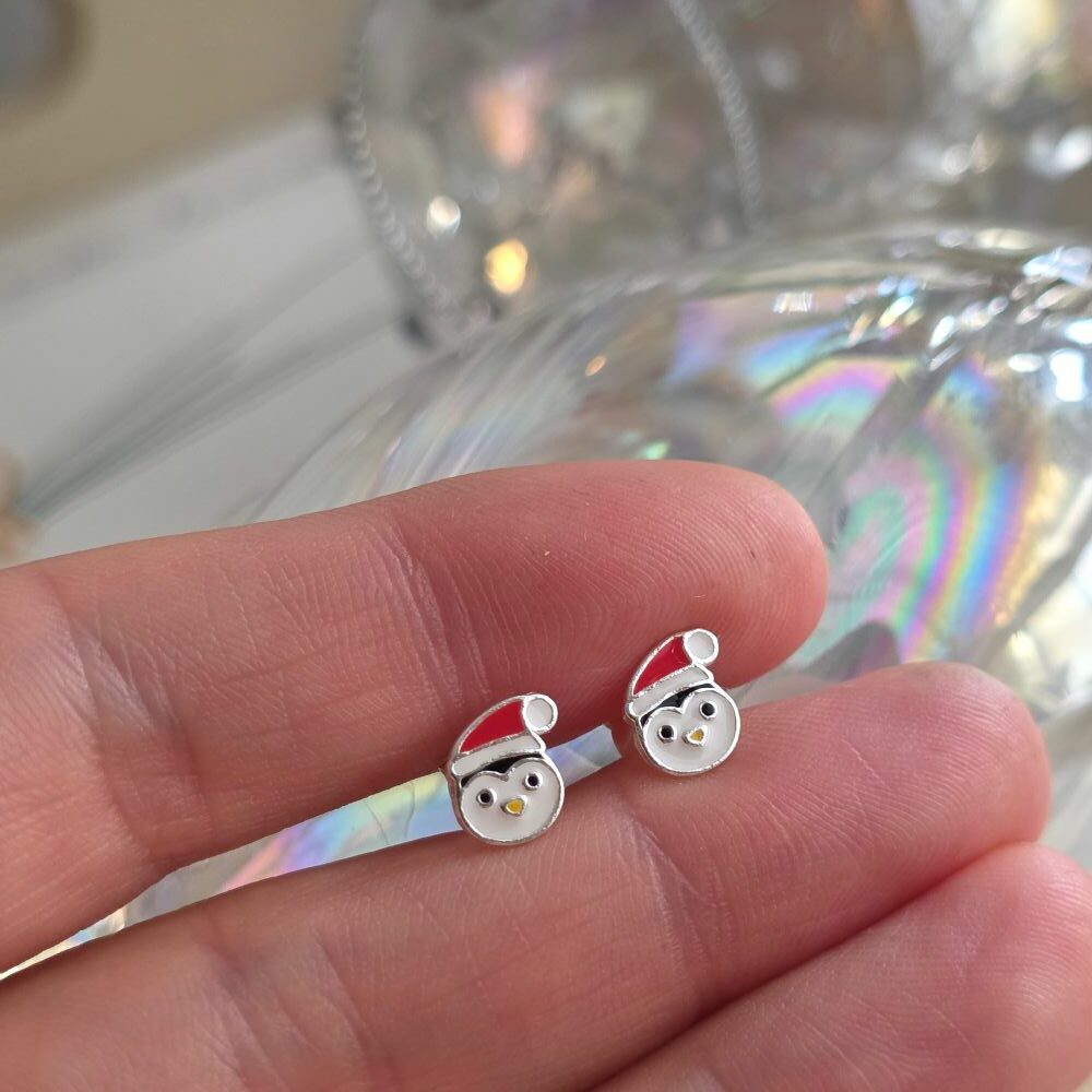Festive Penguin Studs in Sterling Silver - Image 6