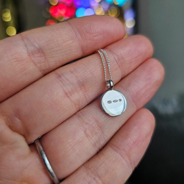 Simple Triple Hallmarked Disc Necklace in Sterling Silver