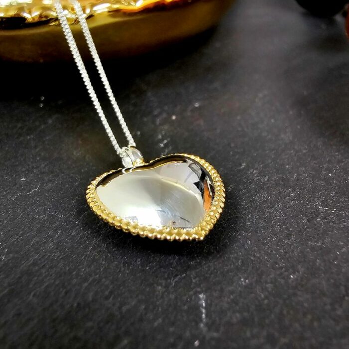 Eternal Love Necklace in Sterling Silver with Golden Detail