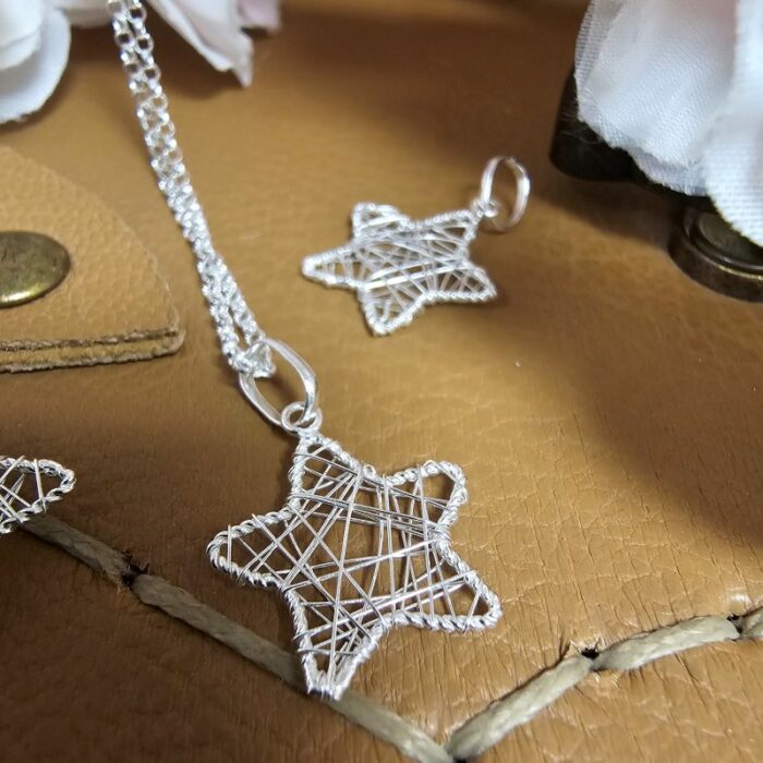 Statement Silver Woven Star Necklace