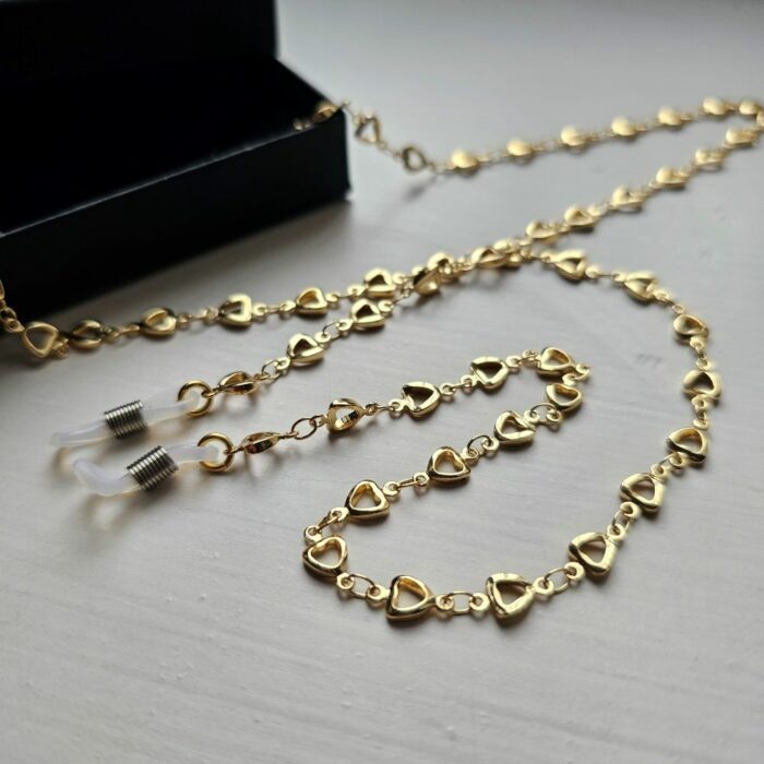 Golden Hearts Glasses Chain