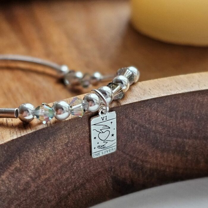 The Lovers Mystical Tarot Sterling Silver Stretchy Bracelet - Limited Edition - Image 3