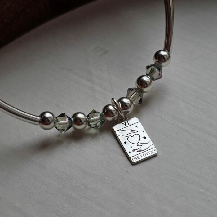 The Lovers Mystical Tarot Sterling Silver Stretchy Bracelet - Limited Edition - Image 4