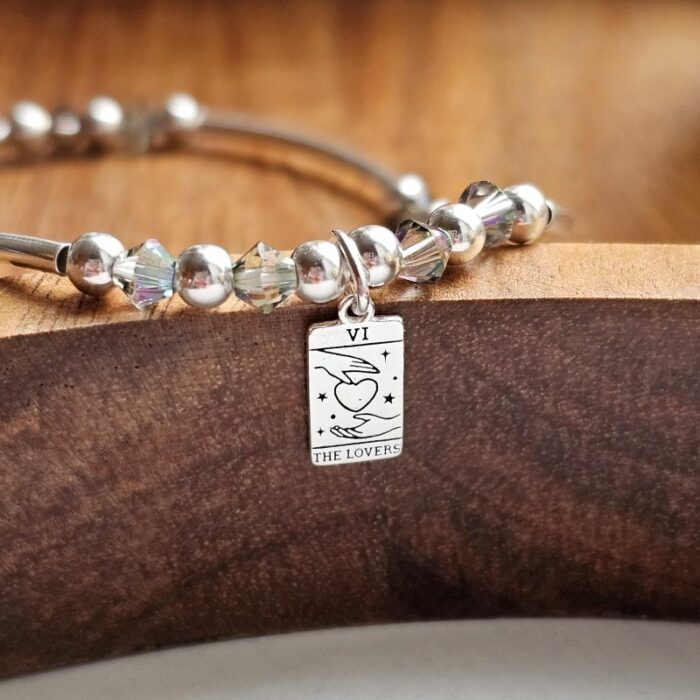 The Lovers Mystical Tarot Sterling Silver Stretchy Bracelet - Limited Edition