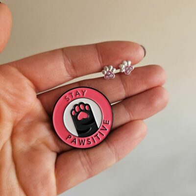 Funny Friday Stay Pawsitive Sterling Silver Set