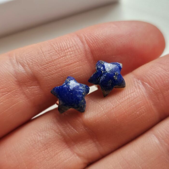 Little Lapis Lazuli Gemstone Star Studs - Image 2