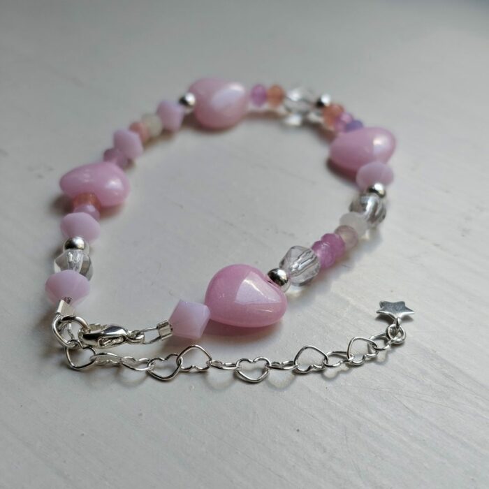 Springtime Blooms 40- Pink Pastel Sterling Silver Bracelet