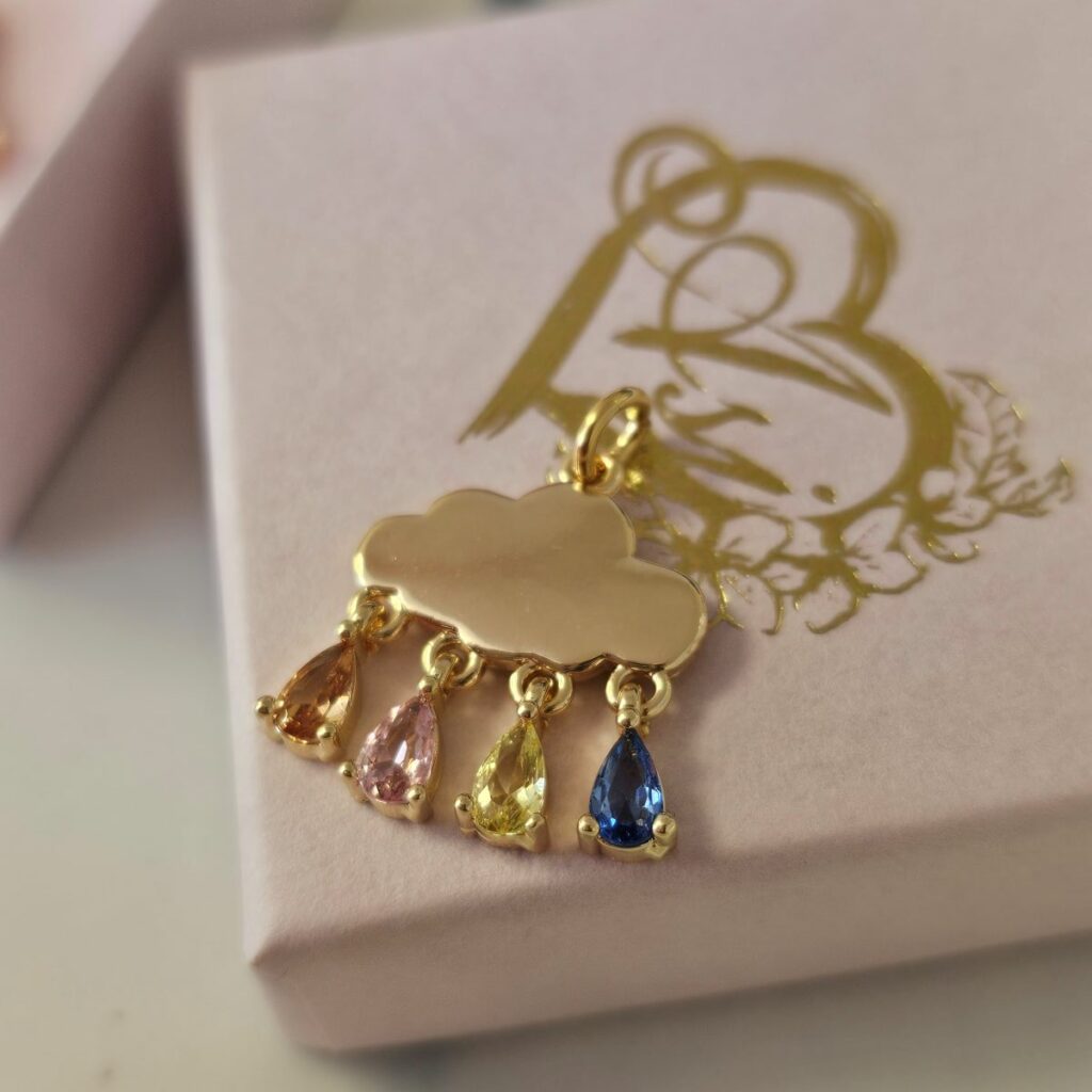April Showers Golden Rainbow Pendant
