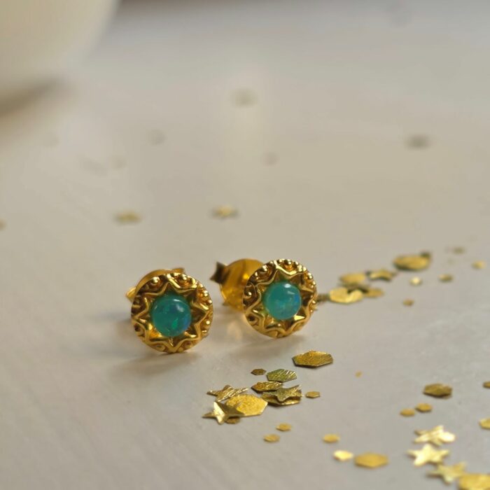 Cleopatra's Treasure Golden Opal Studs - Image 2
