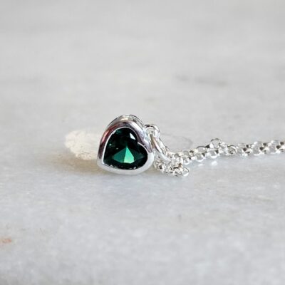 Emerald City Heart Necklace in Sterling Silver