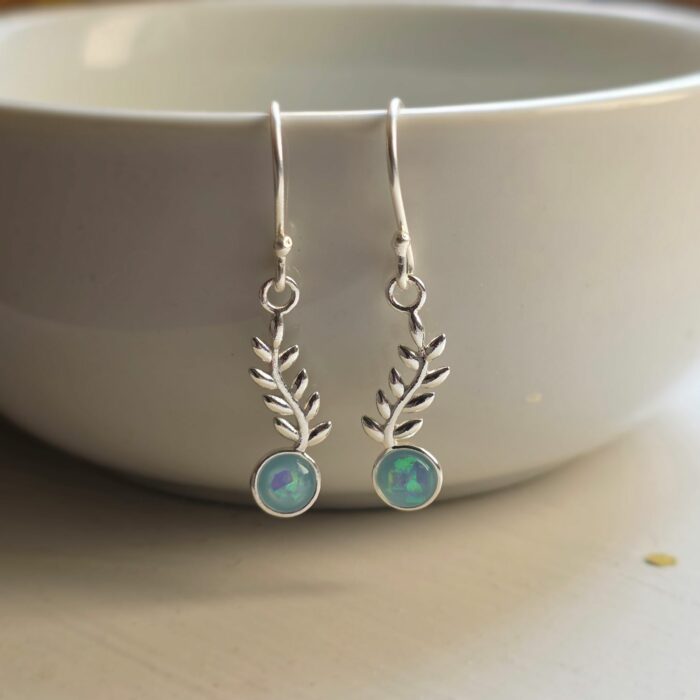 Opal Tree Drop Earrings