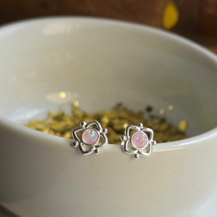 Snow White Opal Studs - Image 2